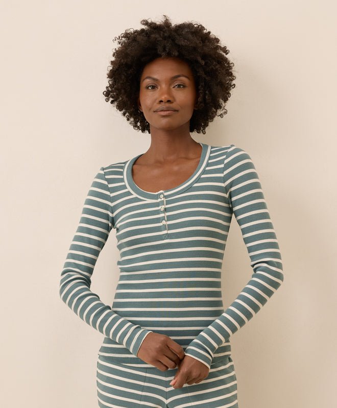 Women's Easy Rib Slim Henley - Echo Market