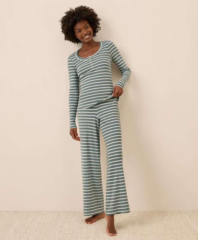 Women's Easy Rib Slim Henley - Echo Market