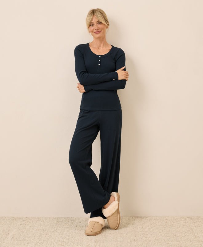 Women's Easy Rib Slim Henley - Echo Market