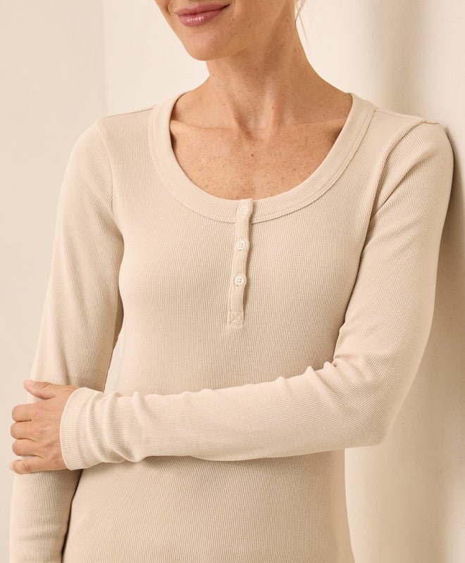 Women's Easy Rib Slim Henley - Echo Market