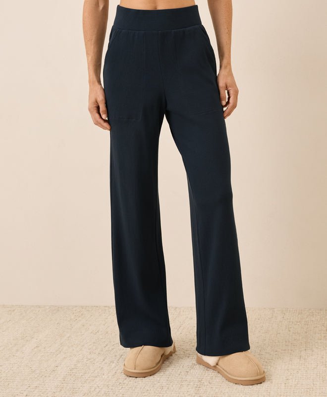Women's Easy Rib Wide Leg Lounge Pant - Echo Market