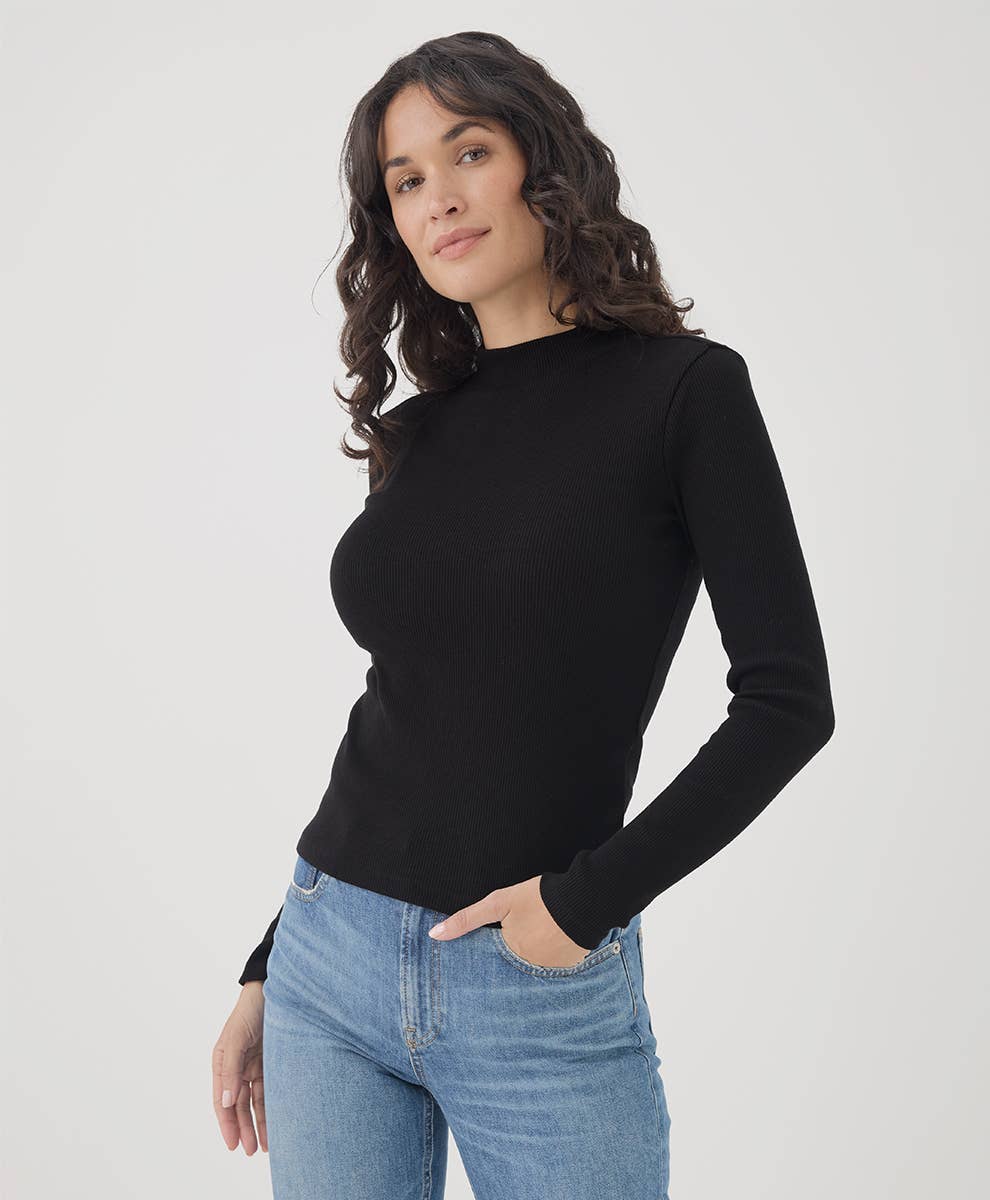 Women's Favorite Rib Mockneck Top - Echo Market