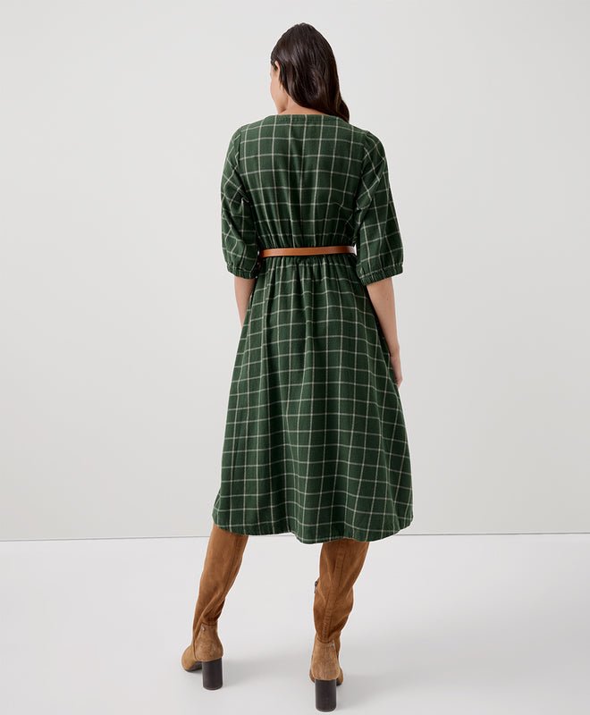 Women’s Fireside Flannel Crossover Dress | Mountain View Check - Echo Market