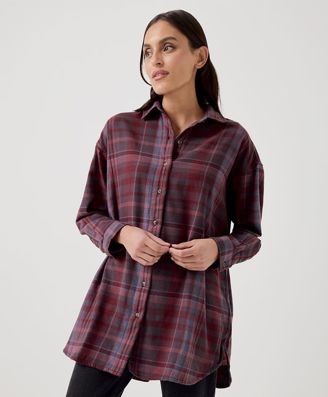 Women's Fireside Flannel Oversized Shirt - Echo Market