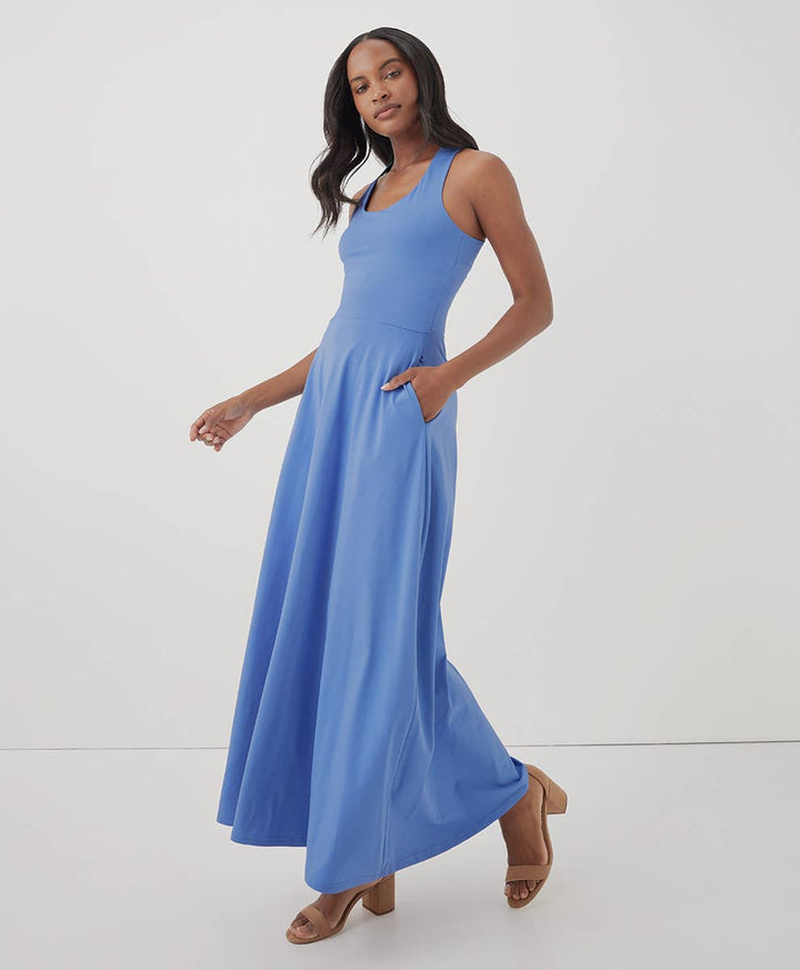 Women's Fit & Flare Open Back Maxi Dress - Echo Market