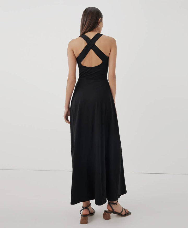 Women's Fit & Flare Open Back Maxi Dress - Echo Market