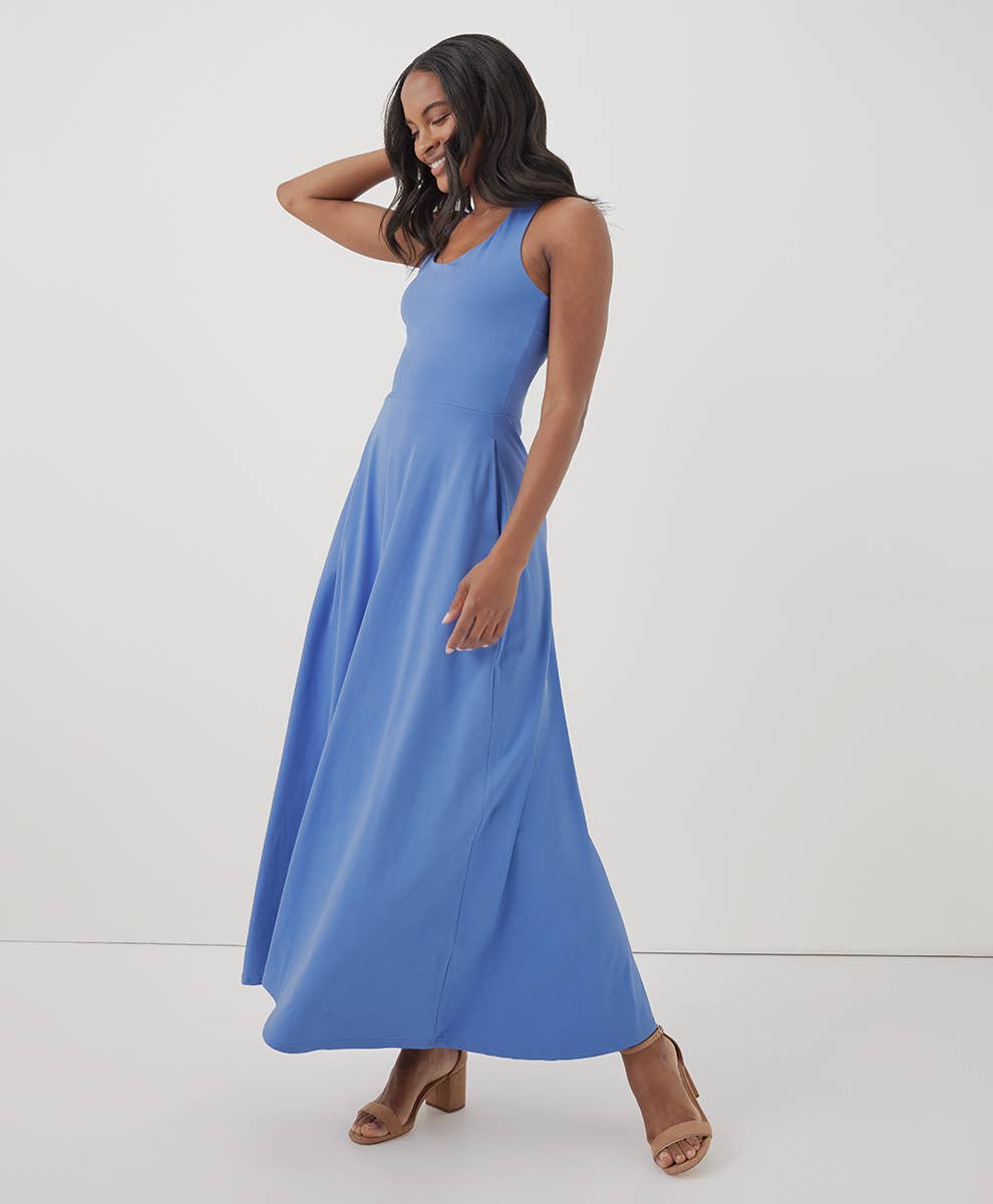 Women's Fit & Flare Open Back Maxi Dress - Echo Market