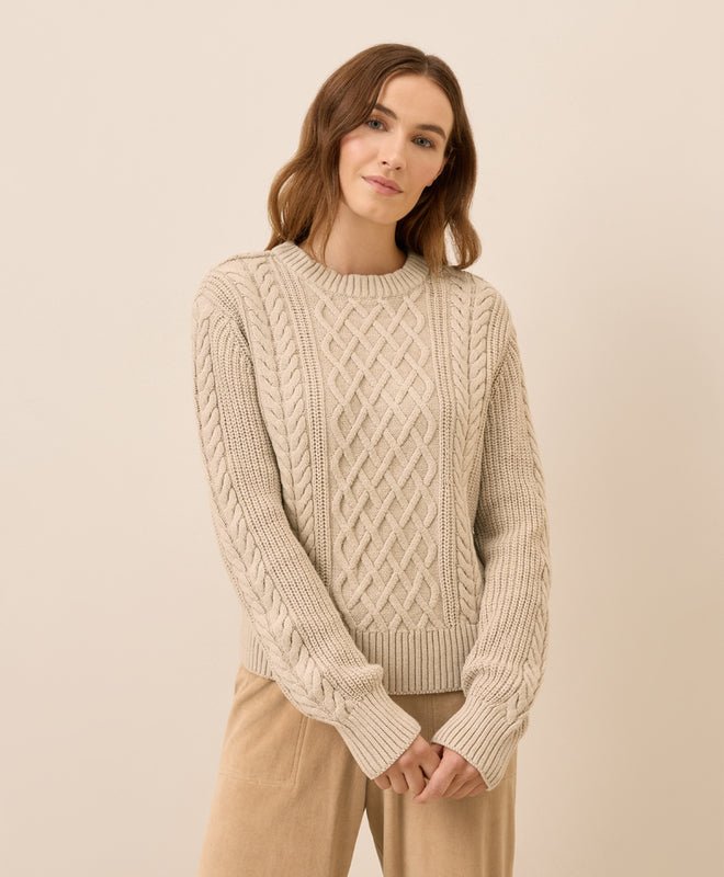 Women's Luxe Knit Cable Crew Sweater - Echo Market