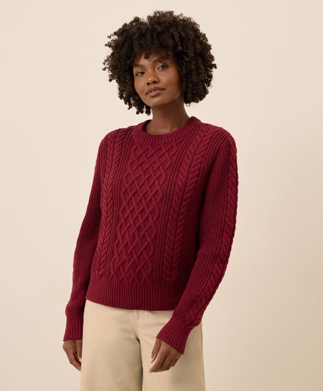 Women's Luxe Knit Cable Crew Sweater - Echo Market