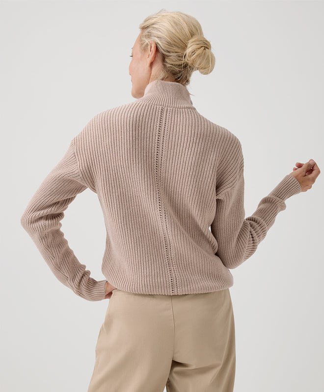 Women's Luxe Knit Henley Sweater | Oat - Echo Market