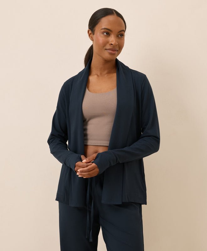 Women's Luxe Stretch Jersey Swing Cardigan - Echo Market