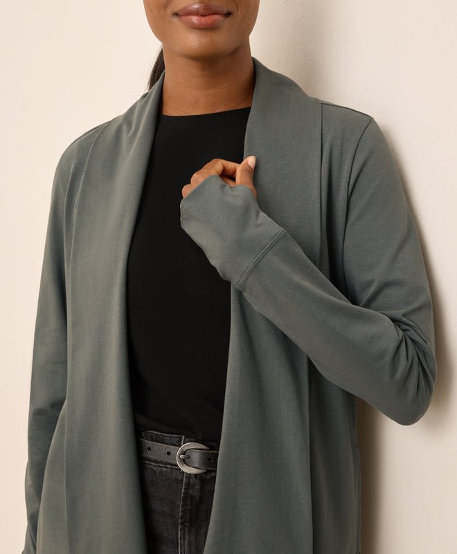 Women's Luxe Stretch Jersey Swing Cardigan - Echo Market