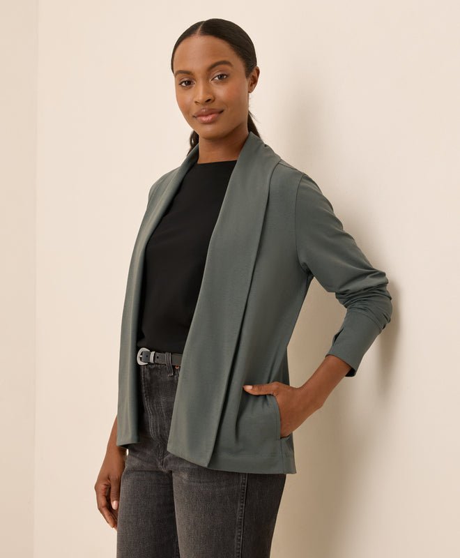 Women's Luxe Stretch Jersey Swing Cardigan - Echo Market