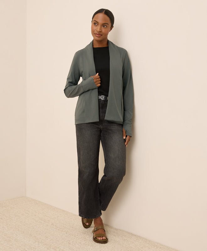 Women's Luxe Stretch Jersey Swing Cardigan - Echo Market