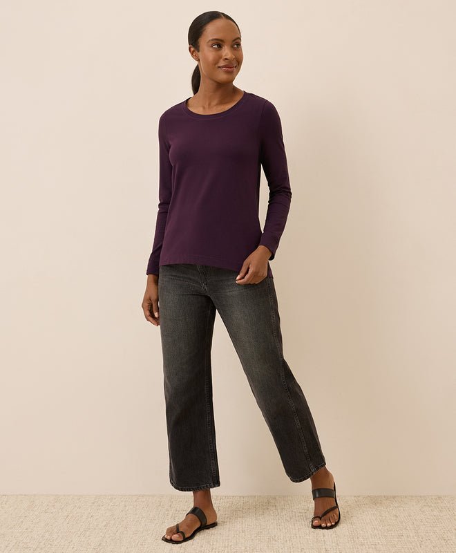 Women's Luxe Stretch Jersey Swing Long Sleeve Tee - Echo Market