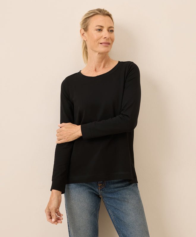 Women's Luxe Stretch Jersey Swing Long Sleeve Tee - Echo Market