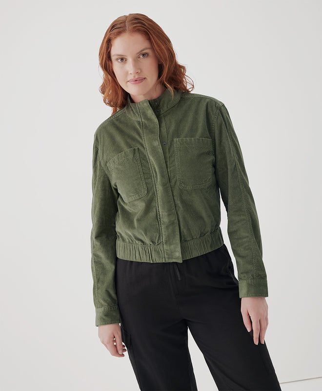 Women’s Olivine Modern Corduroy Bomber Jacket - Echo Market