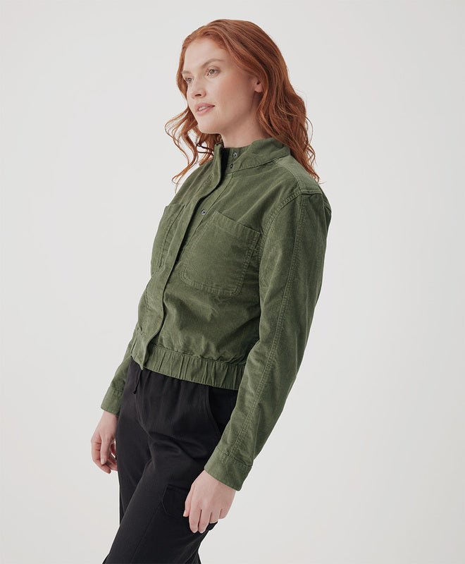 Women’s Olivine Modern Corduroy Bomber Jacket - Echo Market