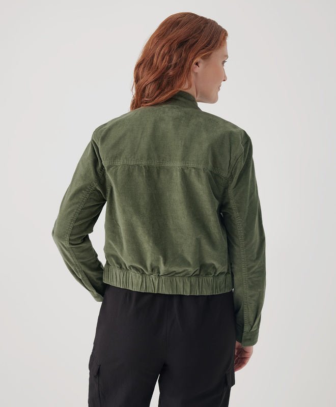 Women’s Olivine Modern Corduroy Bomber Jacket - Echo Market