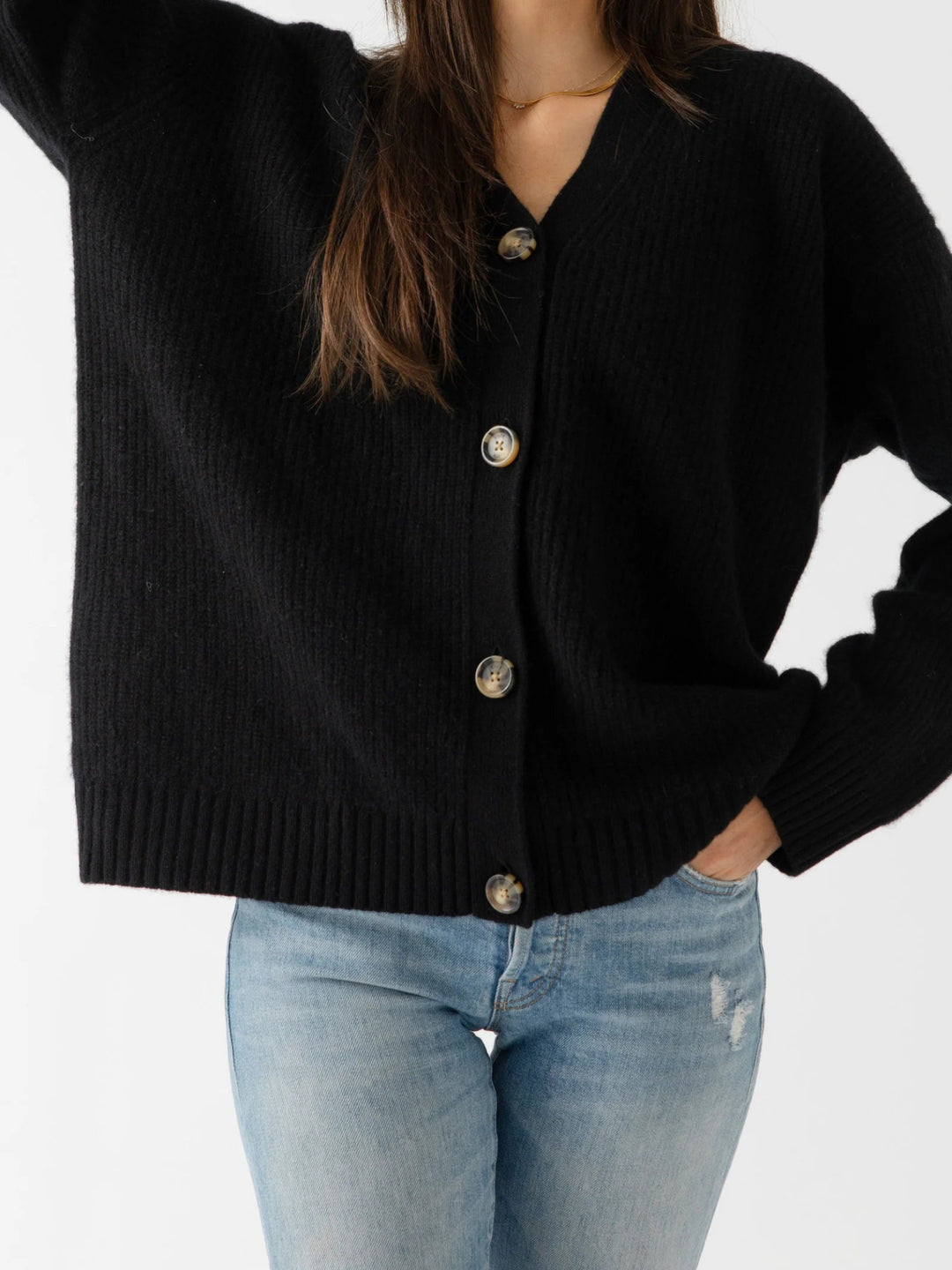 Women's Oversized Sunday Cashmere Cardigan | Black - Echo Market