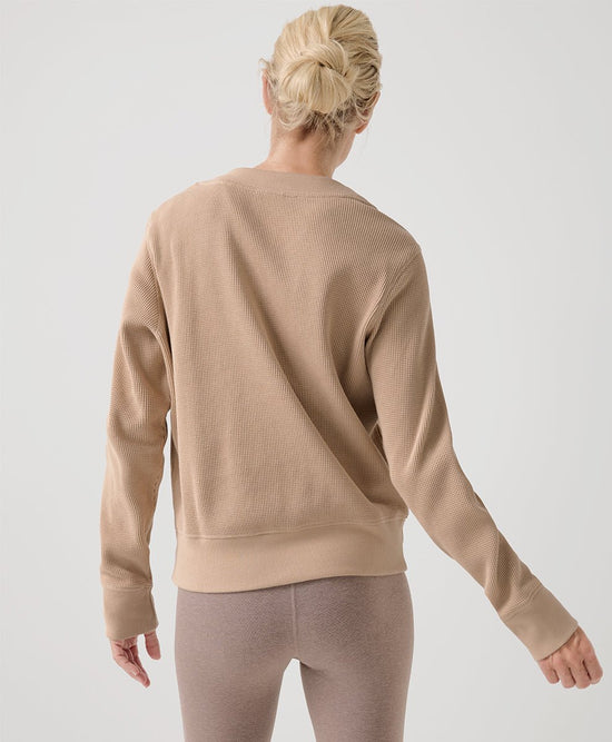 Women's Thermal Waffle Henley Pullover - Echo Market