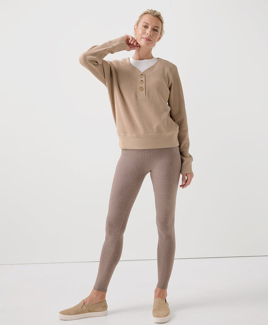 Women's Thermal Waffle Henley Pullover - Echo Market