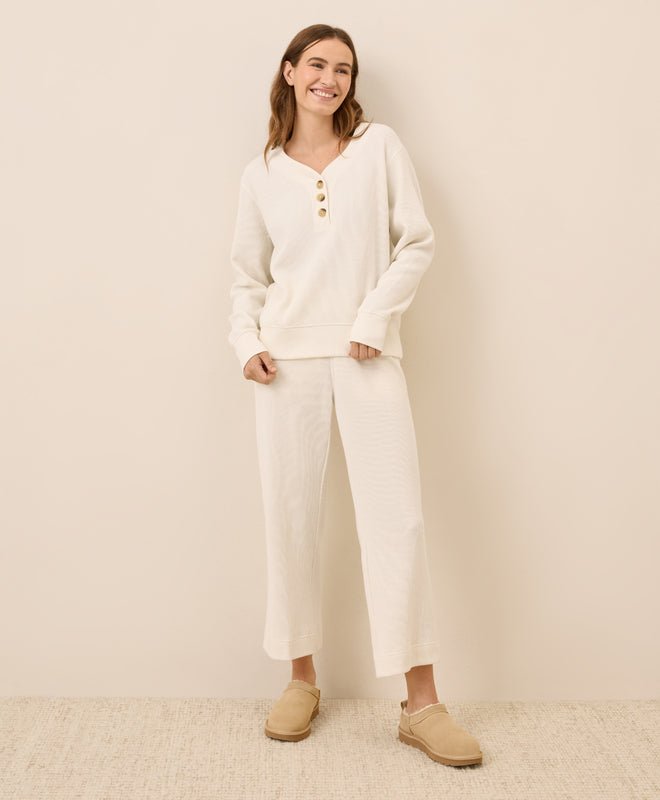 Women's Thermal Waffle Henley Pullover - Echo Market