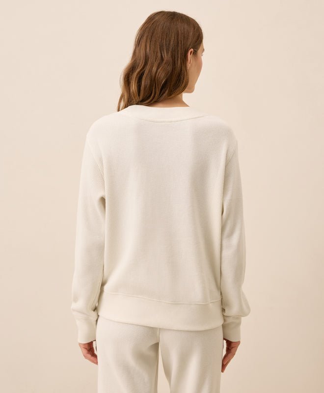 Women's Thermal Waffle Henley Pullover - Echo Market
