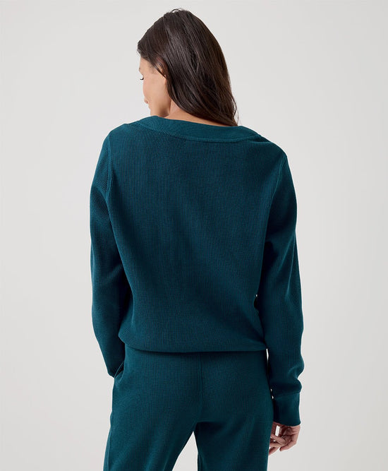 Women's Thermal Waffle Henley Pullover - Echo Market