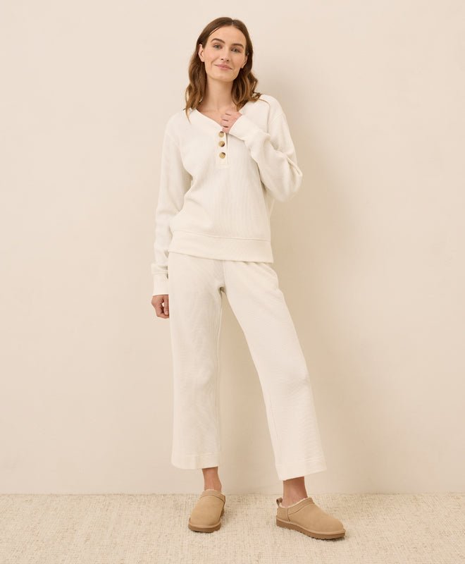 Women's Thermal Waffle Wide Leg Pant - Echo Market