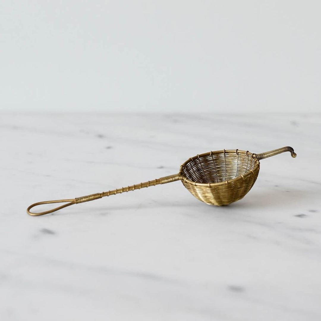 Woven Brass | Large Tea Strainer with Handle - Echo Market