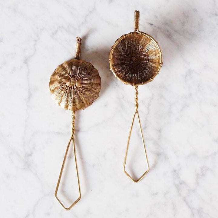 Woven Brass | Large Tea Strainer with Handle - Echo Market