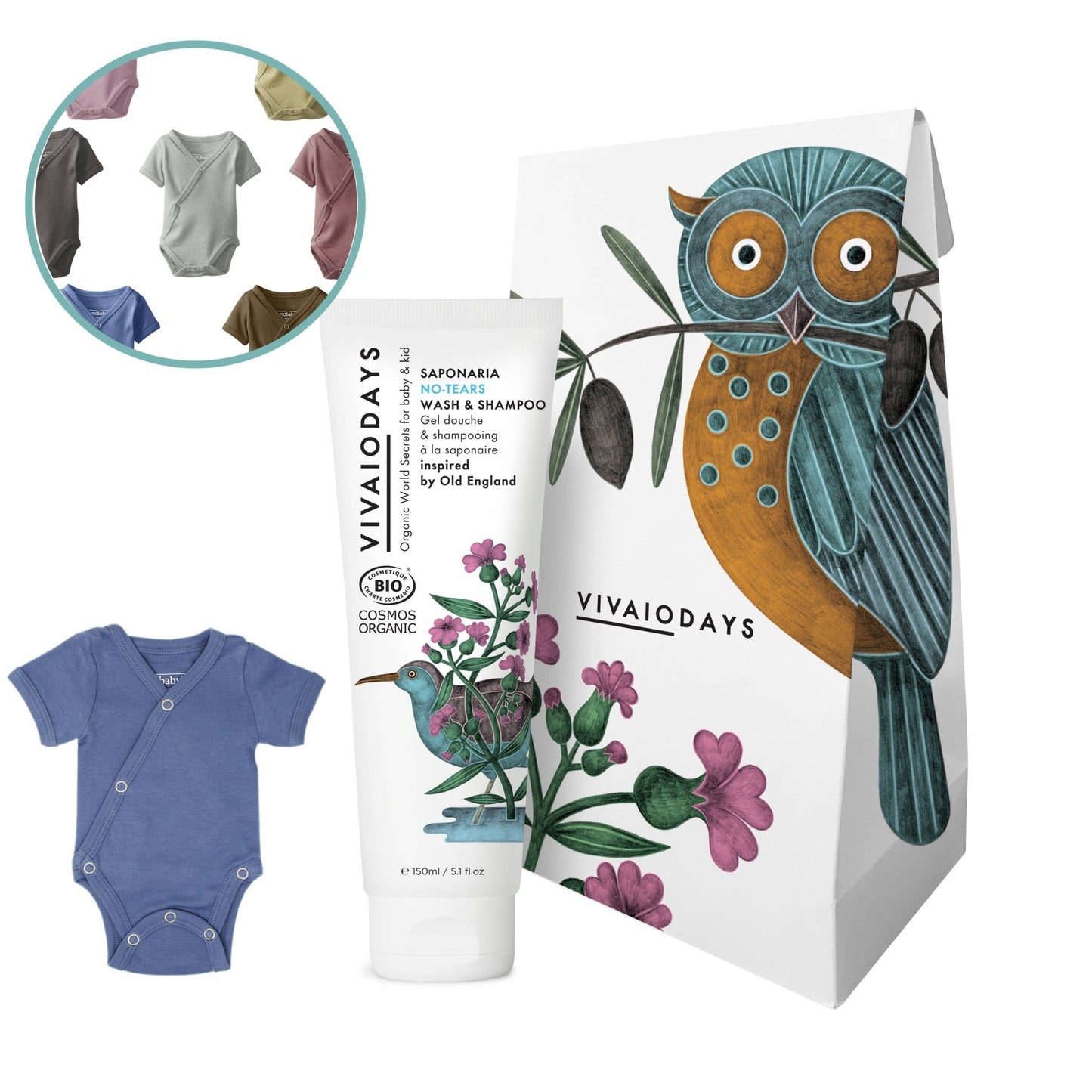 2-in-1 Wash & Shampoo with Organic Short Sleeve Bodysuit - Echo Market