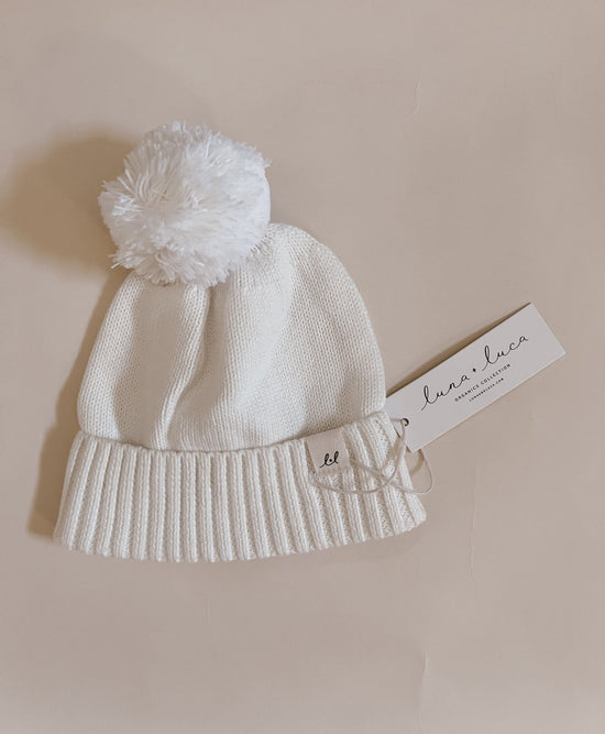 Load image into Gallery viewer, Baby Organic Cotton Pom Beanie - Echo Market

