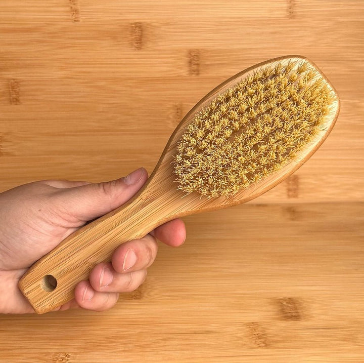 Bamboo Two Sided Hairbrush - Sisal bristle side - Echo Market