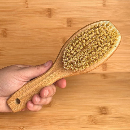 Load image into Gallery viewer, Bamboo Two Sided Hairbrush - Sisal bristle side - Echo Market
