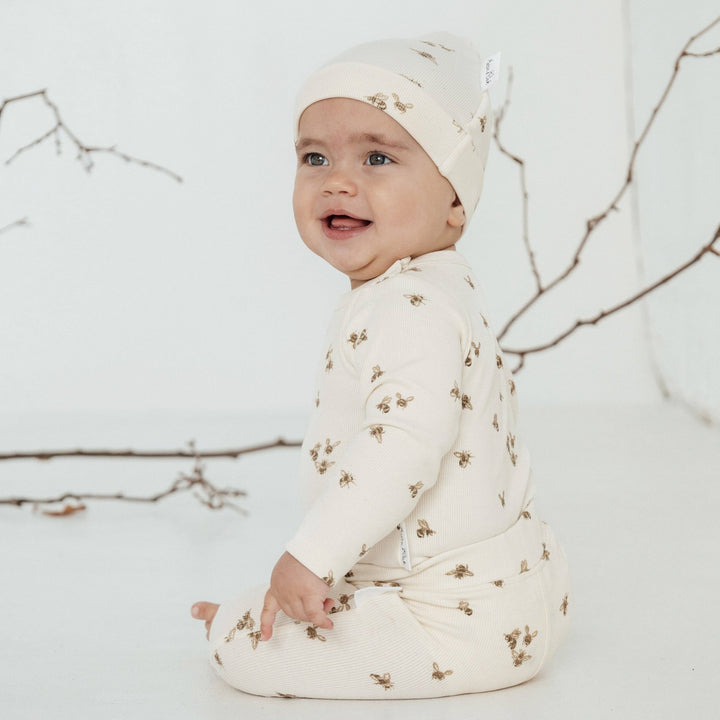 Bee Luxe Rib Long Sleeve Onesie - Echo Market