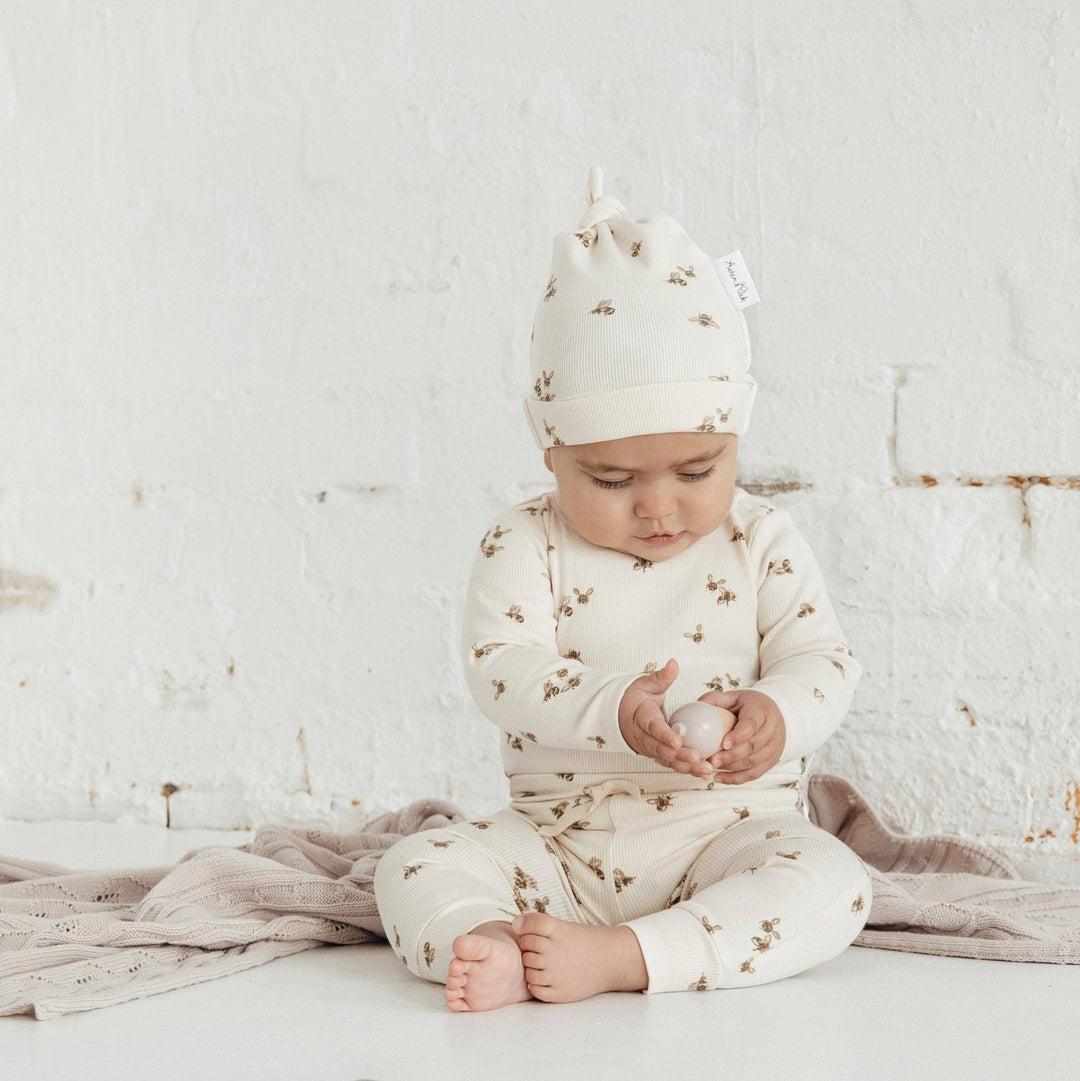 Bee Luxe Rib Long Sleeve Onesie - Echo Market