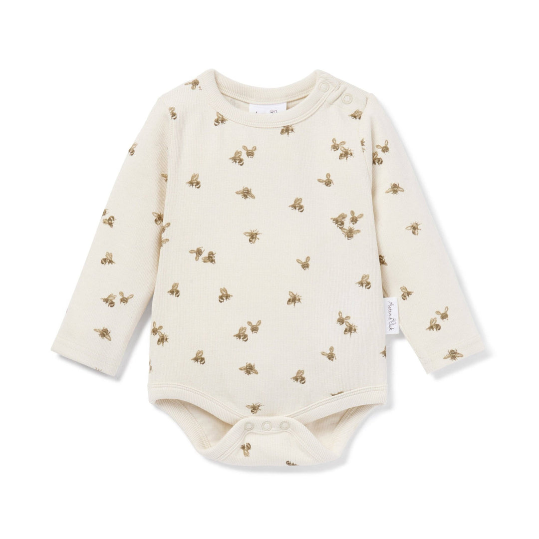 Bee Luxe Rib Long Sleeve Onesie - Echo Market