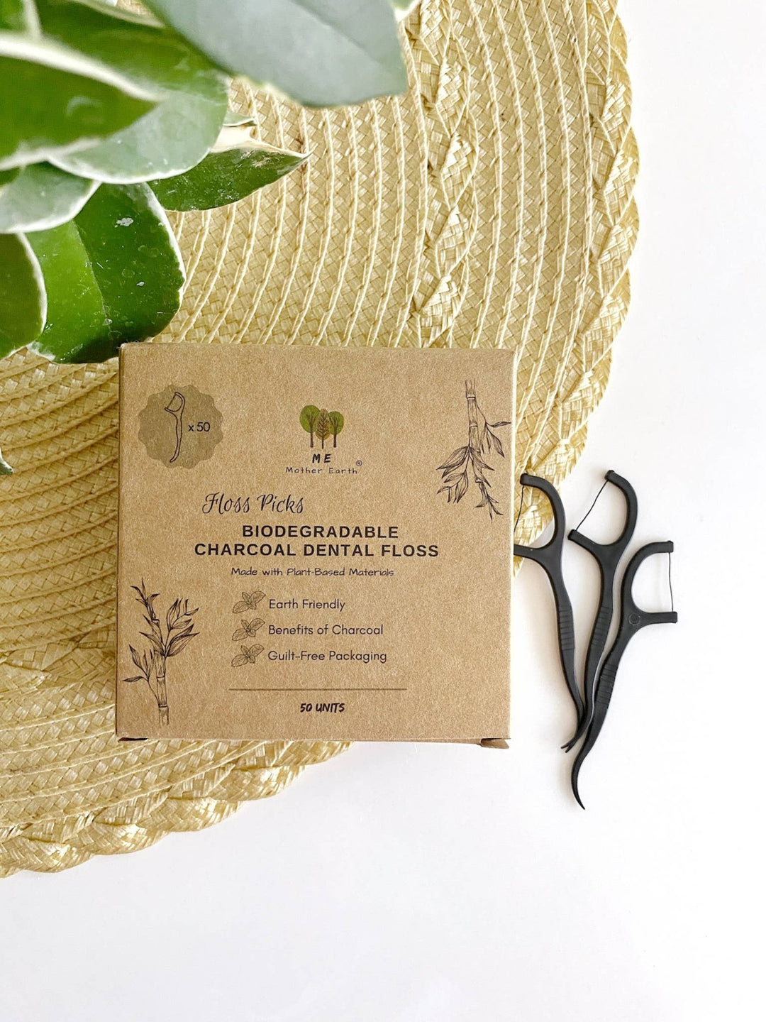 Biodegradable Charcoal Dental Floss Picks - Echo Market