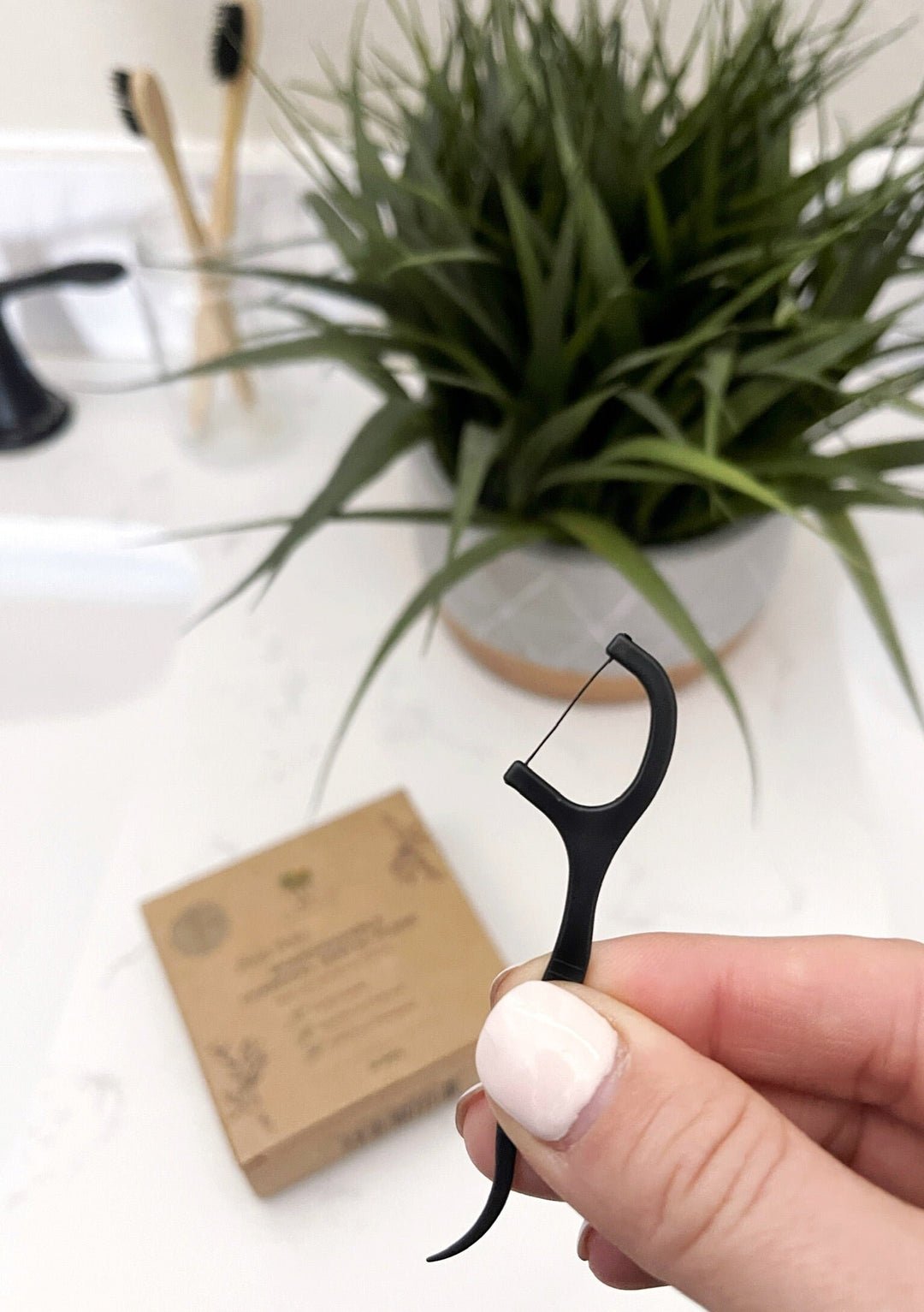 Biodegradable Charcoal Dental Floss Picks - Echo Market