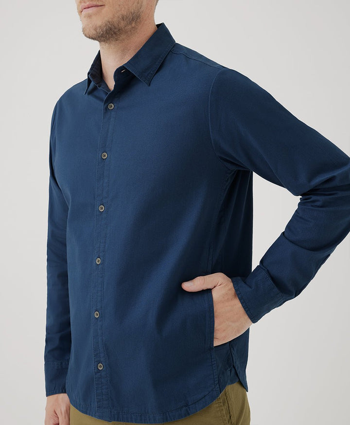 Boulevard Brushed Twill Long Sleeve Button Up - Echo Market