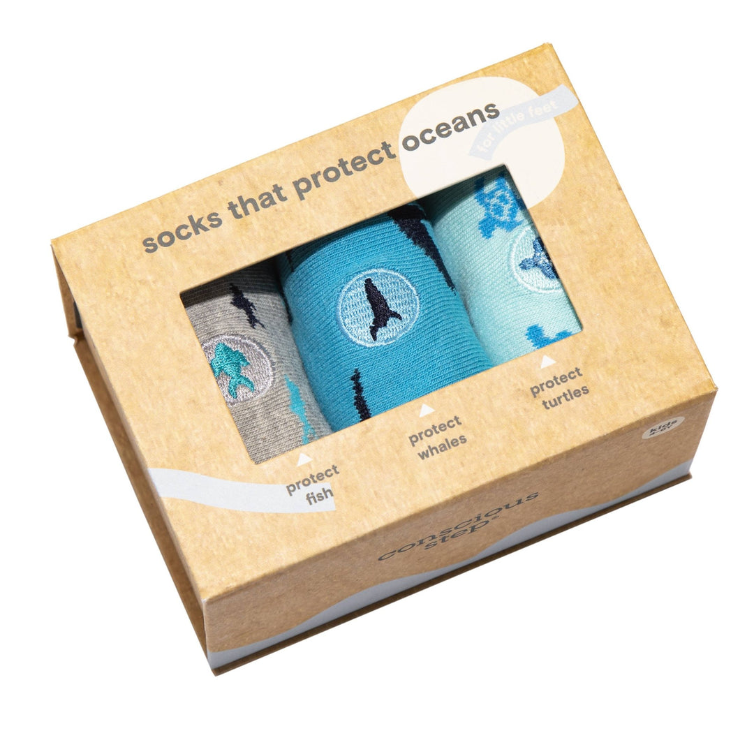 Boxed Set Kids Socks that Protect Oceans: Toddler - Echo Market