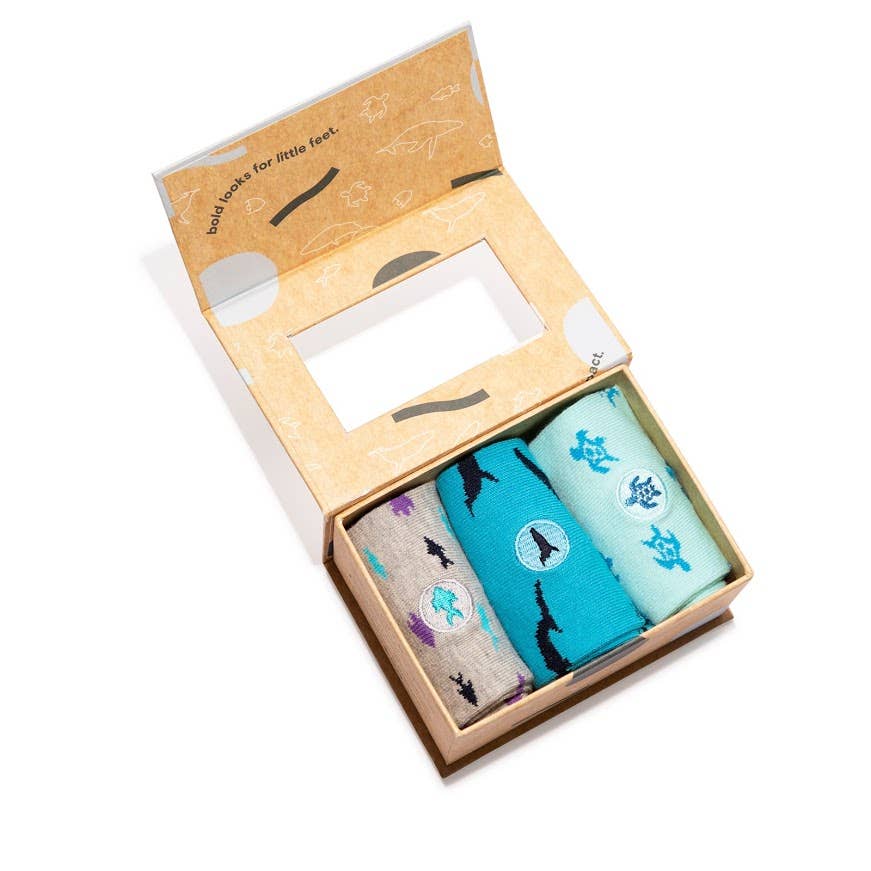 Boxed Set Kids Socks that Protect Oceans: Toddler - Echo Market