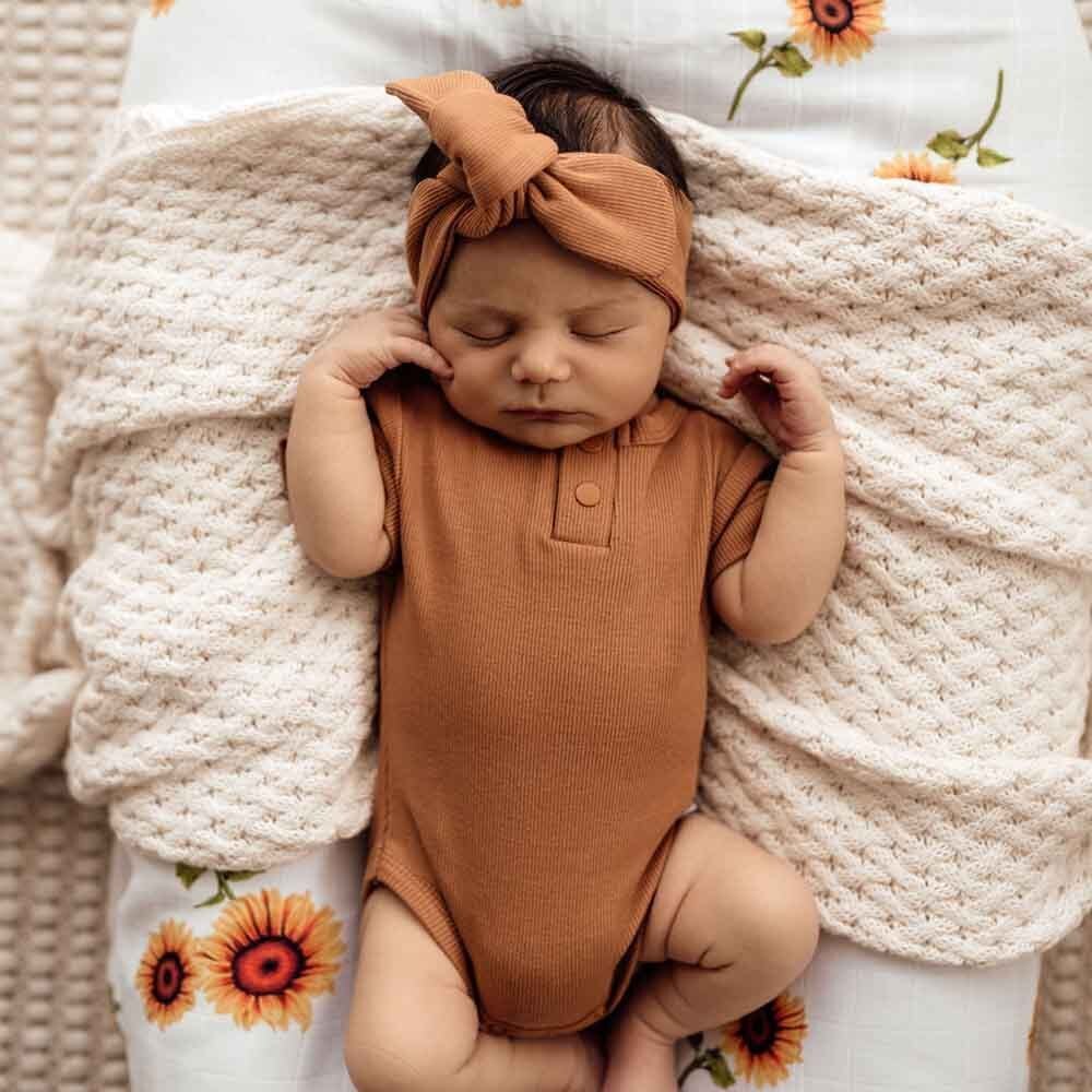 Chestnut Short Sleeve Organic Bodysuit - Echo Market