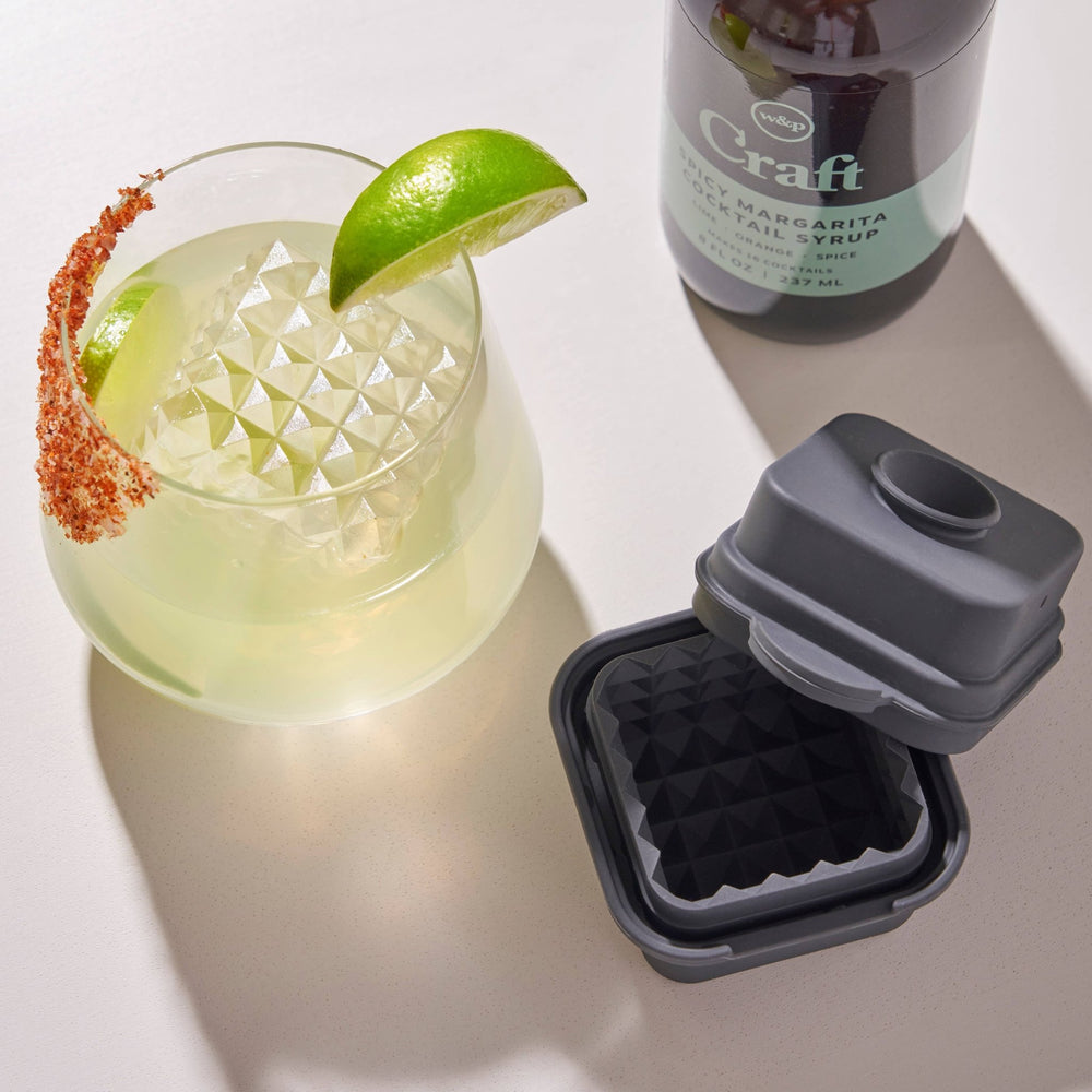 Cocktail Art Ice Cube Holiday Silicone Ice Tray- Single Mold: Prism - Echo Market