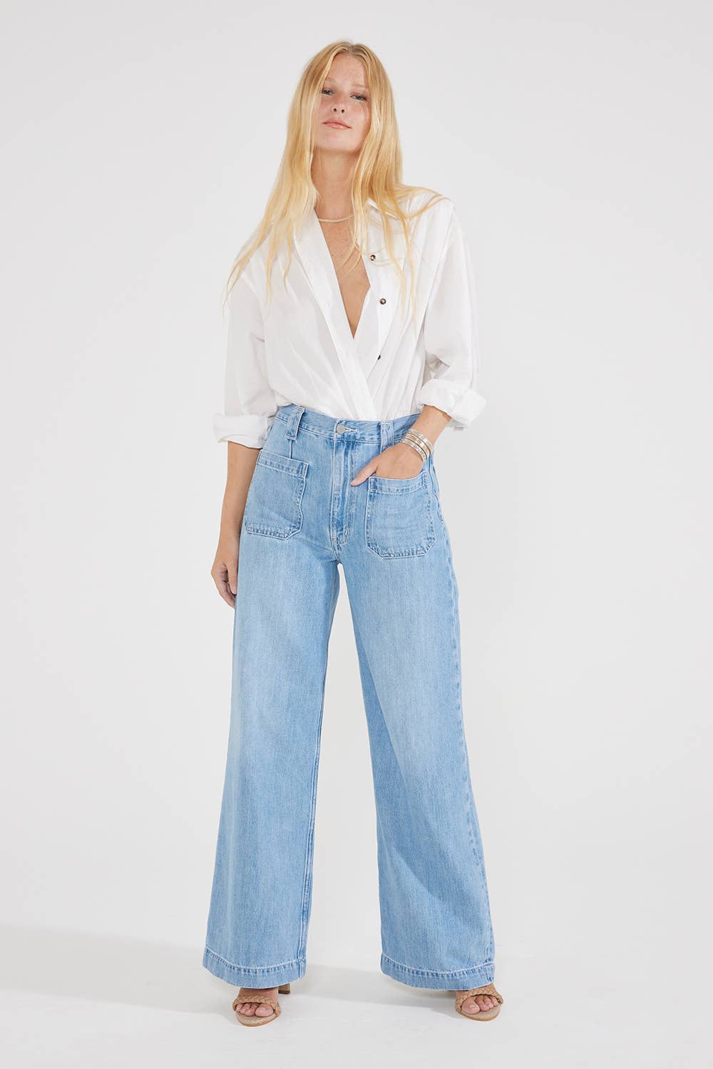 Devon Wide Leg Jeans in Mountain Air - Echo Market