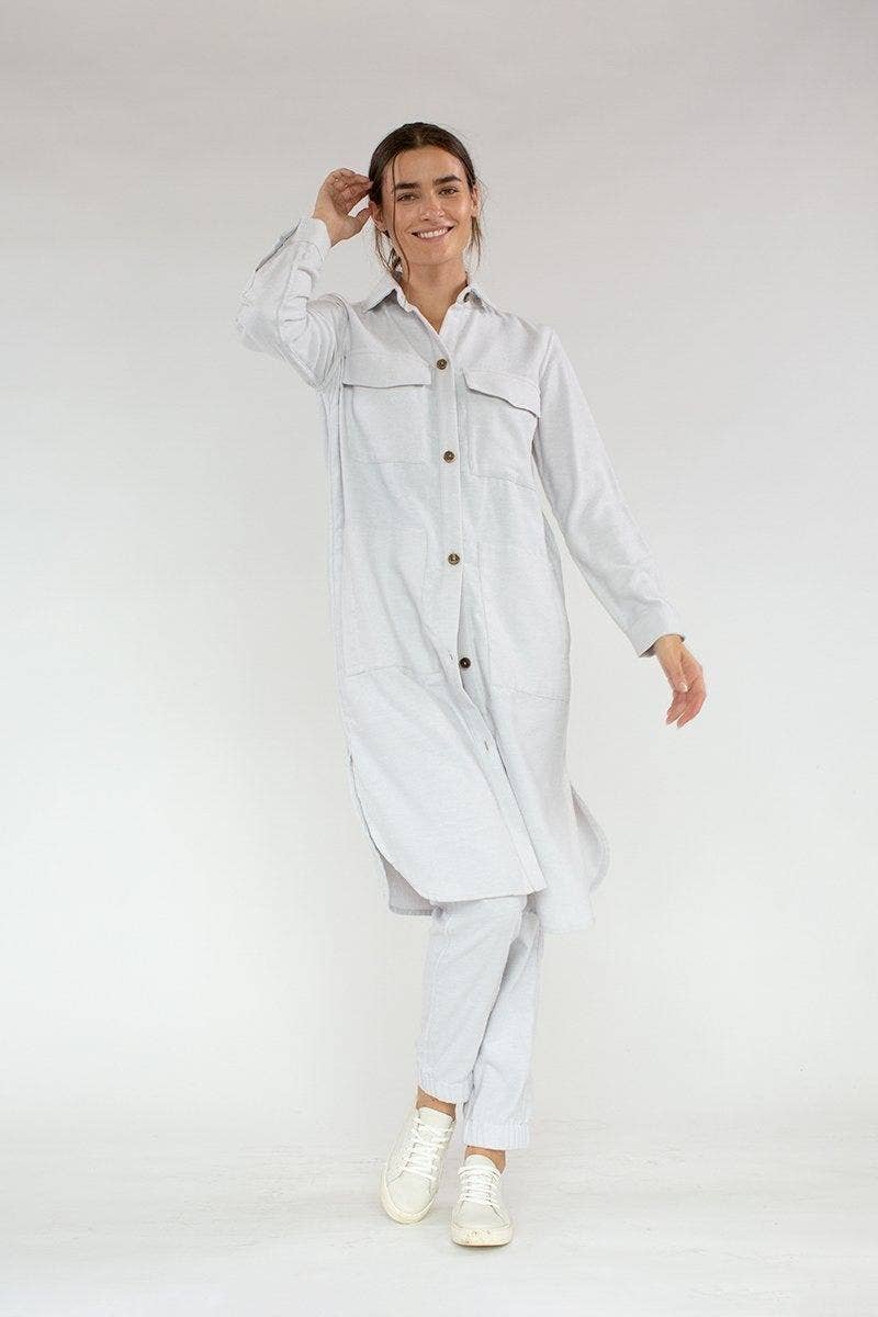 Ellen Shirt Jacket - Cotton Flannel: Blue/Green / XS - Echo Market
