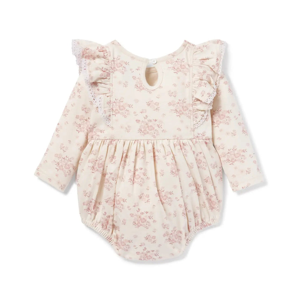 Emmy Floral Bubble Romper in Organic Cotton - Echo Market