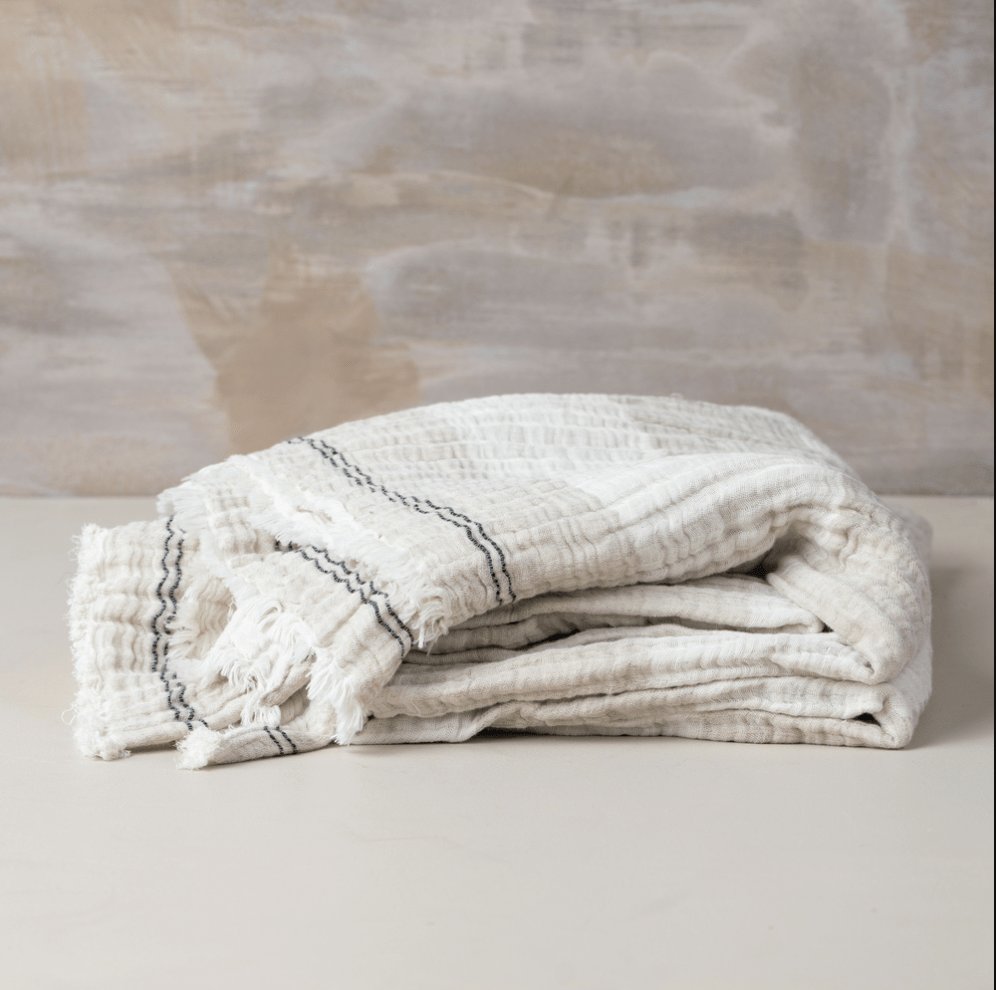 Enes Linen Bed Cover | Natural - Echo Market